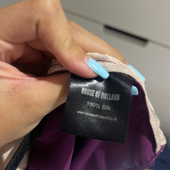House of Holland Purple and Pink Silk Top - Picture 4 of 4